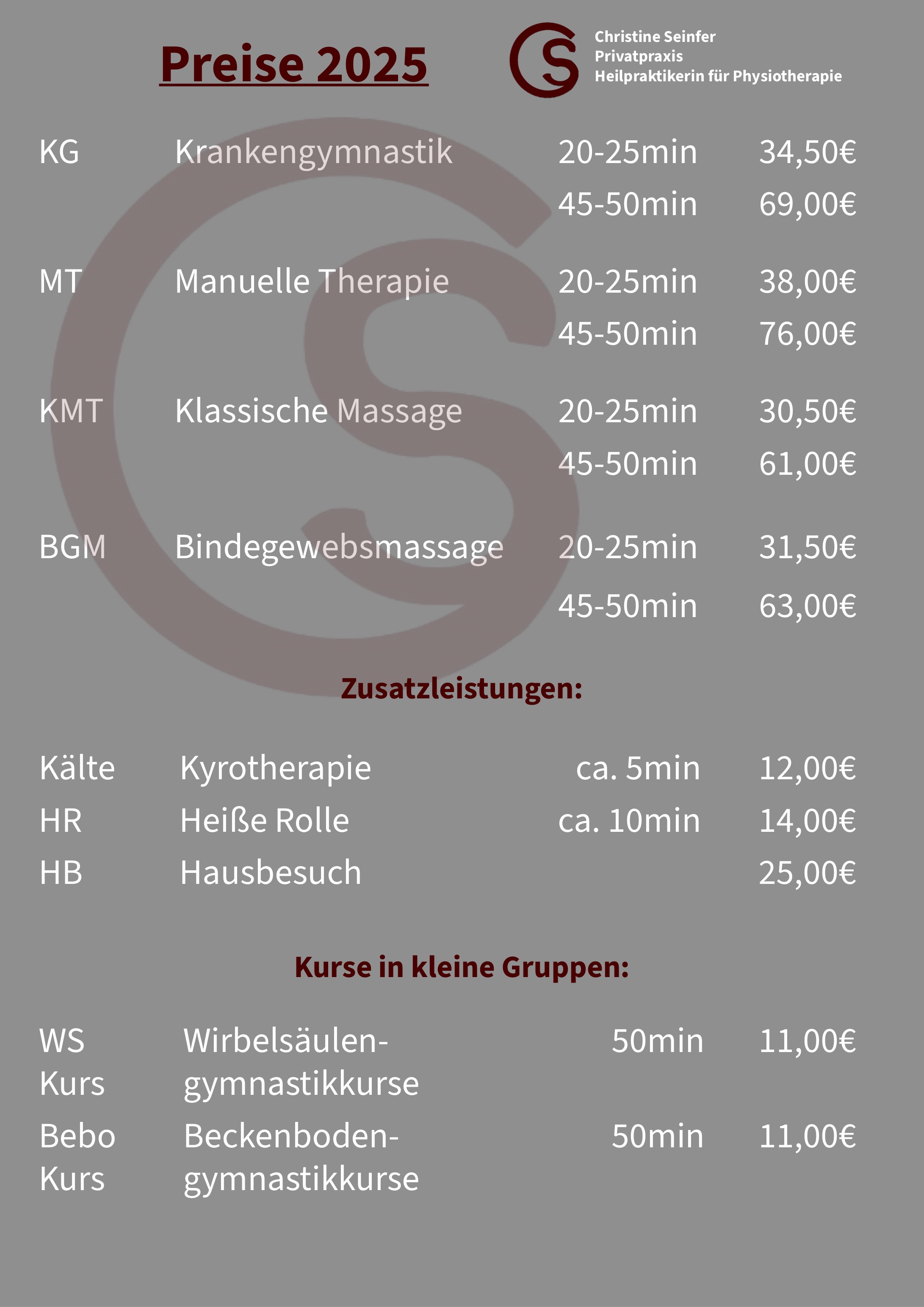 Preisliste